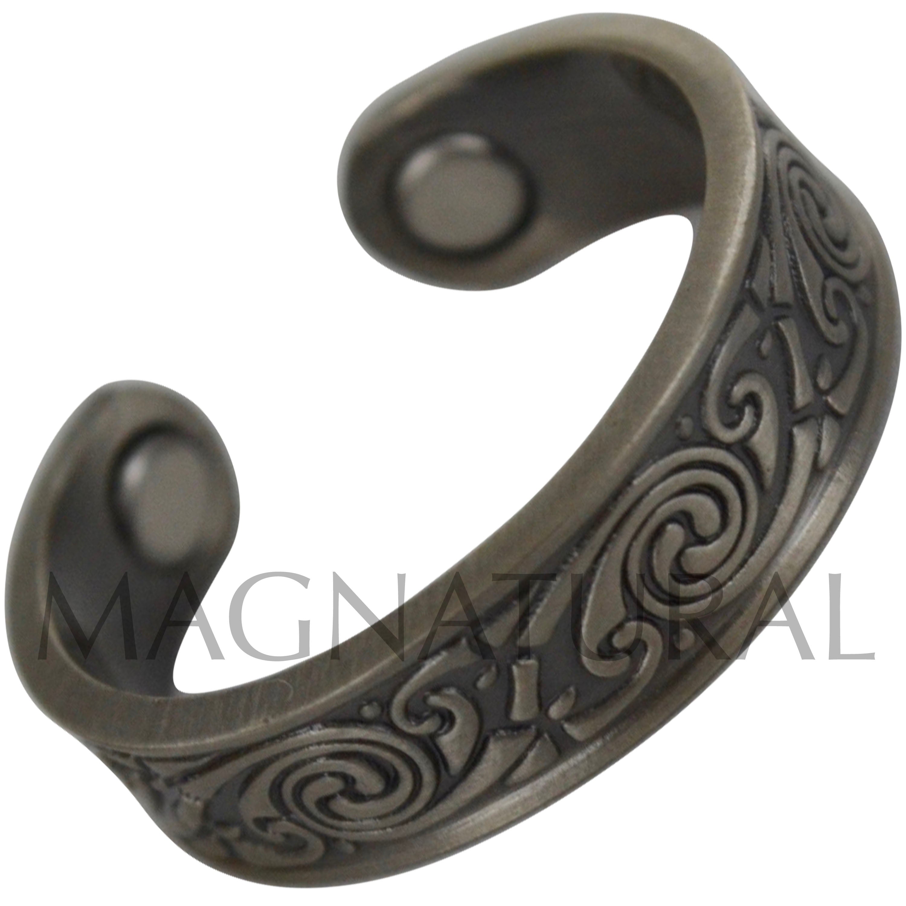 Magnetic Copper Ring - Pewter Swirl