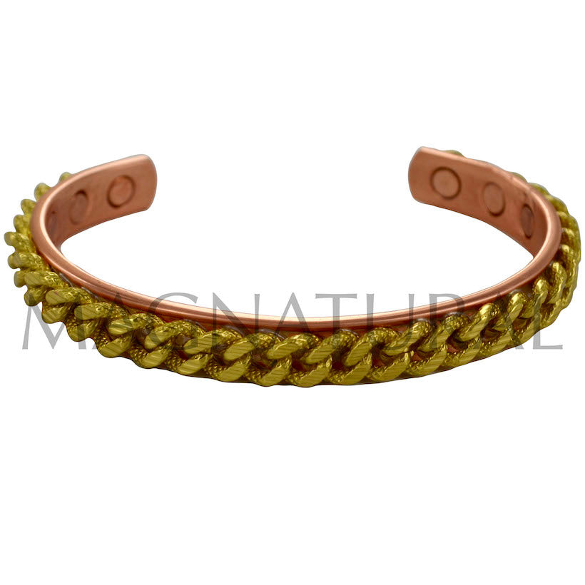 Magnetic Copper Bracelet Gold Cuban