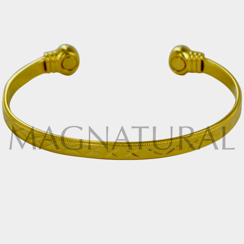 Magnetic Bracelet Diamond Cut Gold