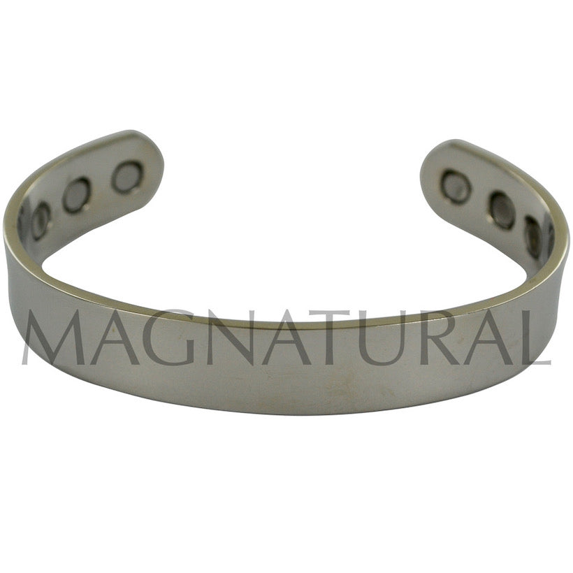 Magnetic Copper Wide Silver Bracelet