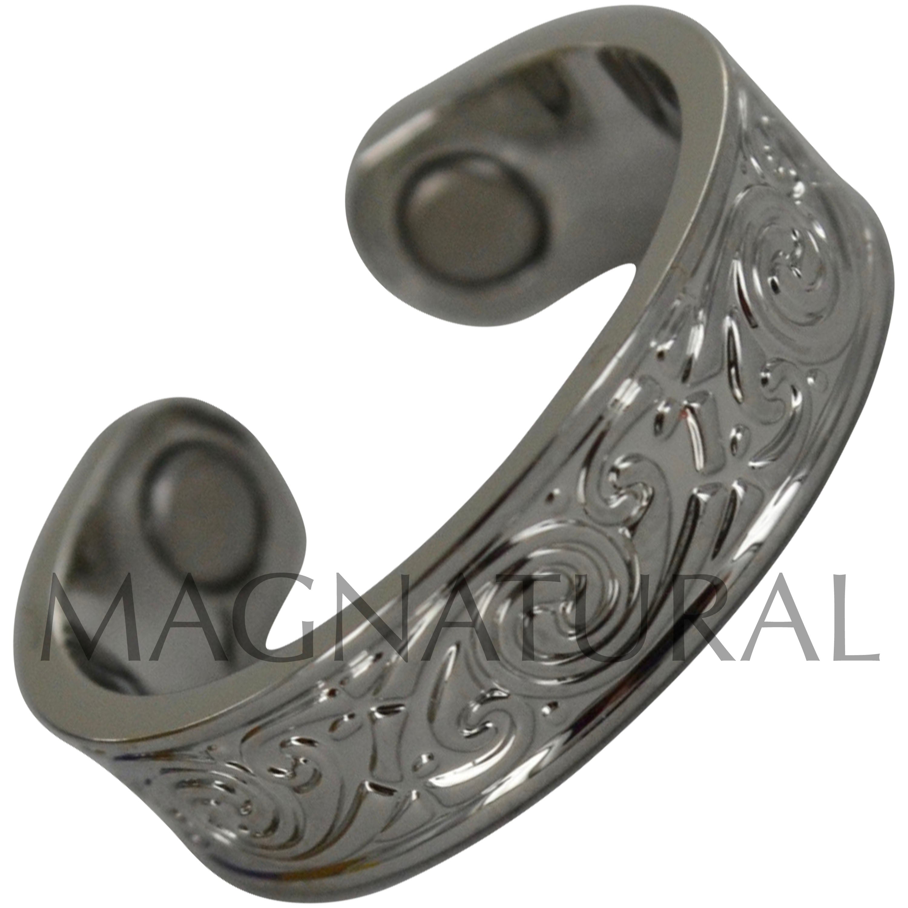 Magnetic Copper Ring - Silver Swirl