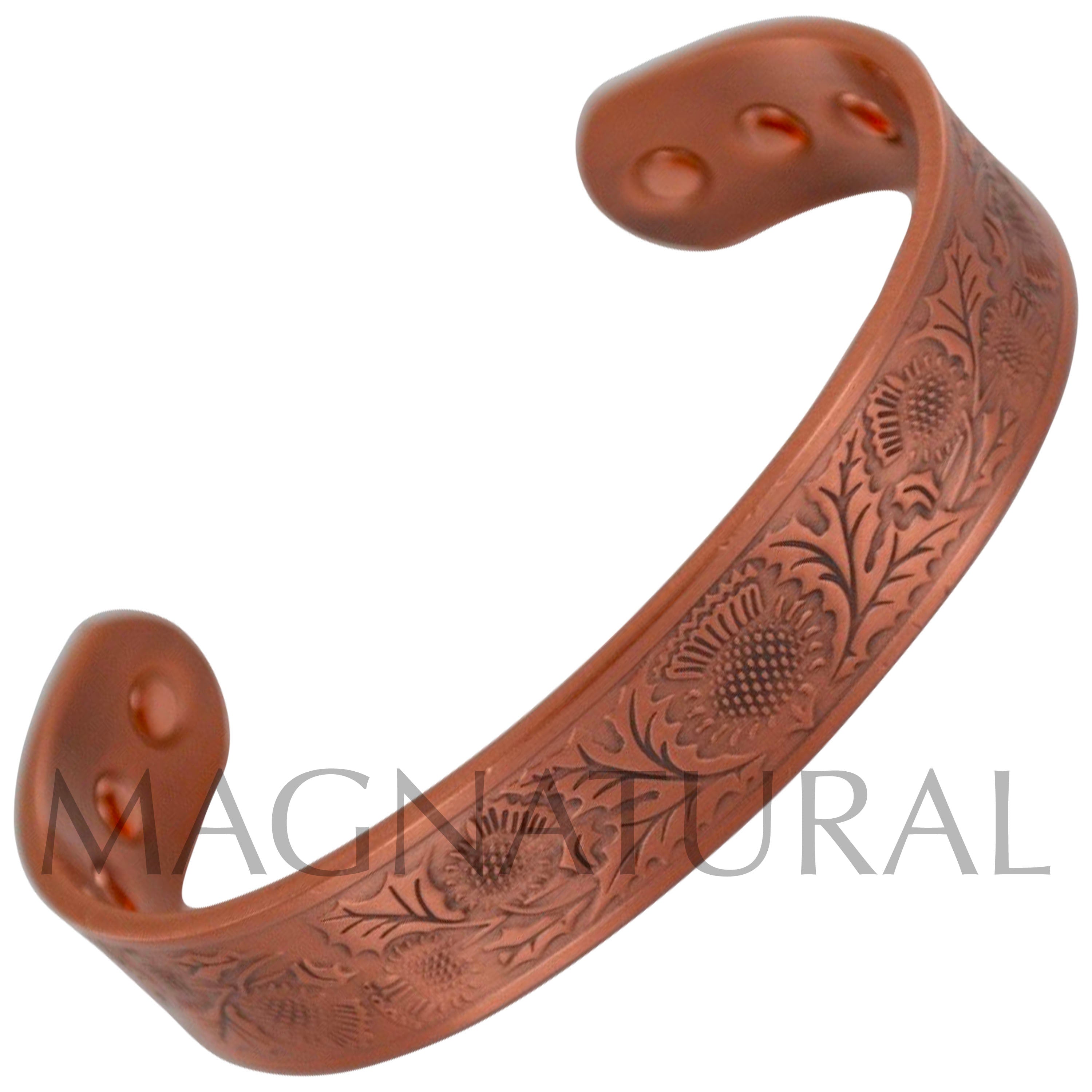 Magnetic Copper Bracelet Celtic Leaf