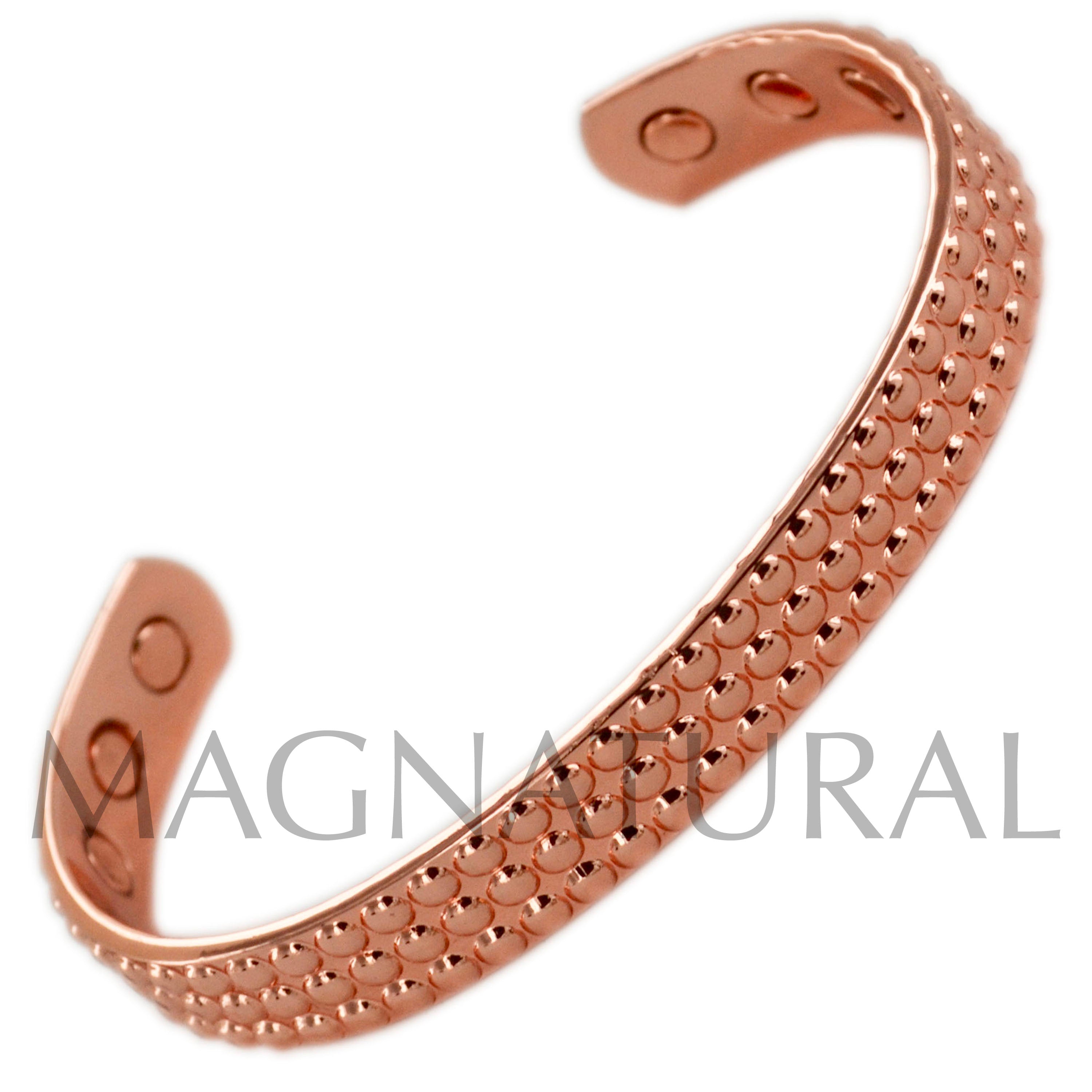 Magnetic Copper Bangle Shiny Dotted