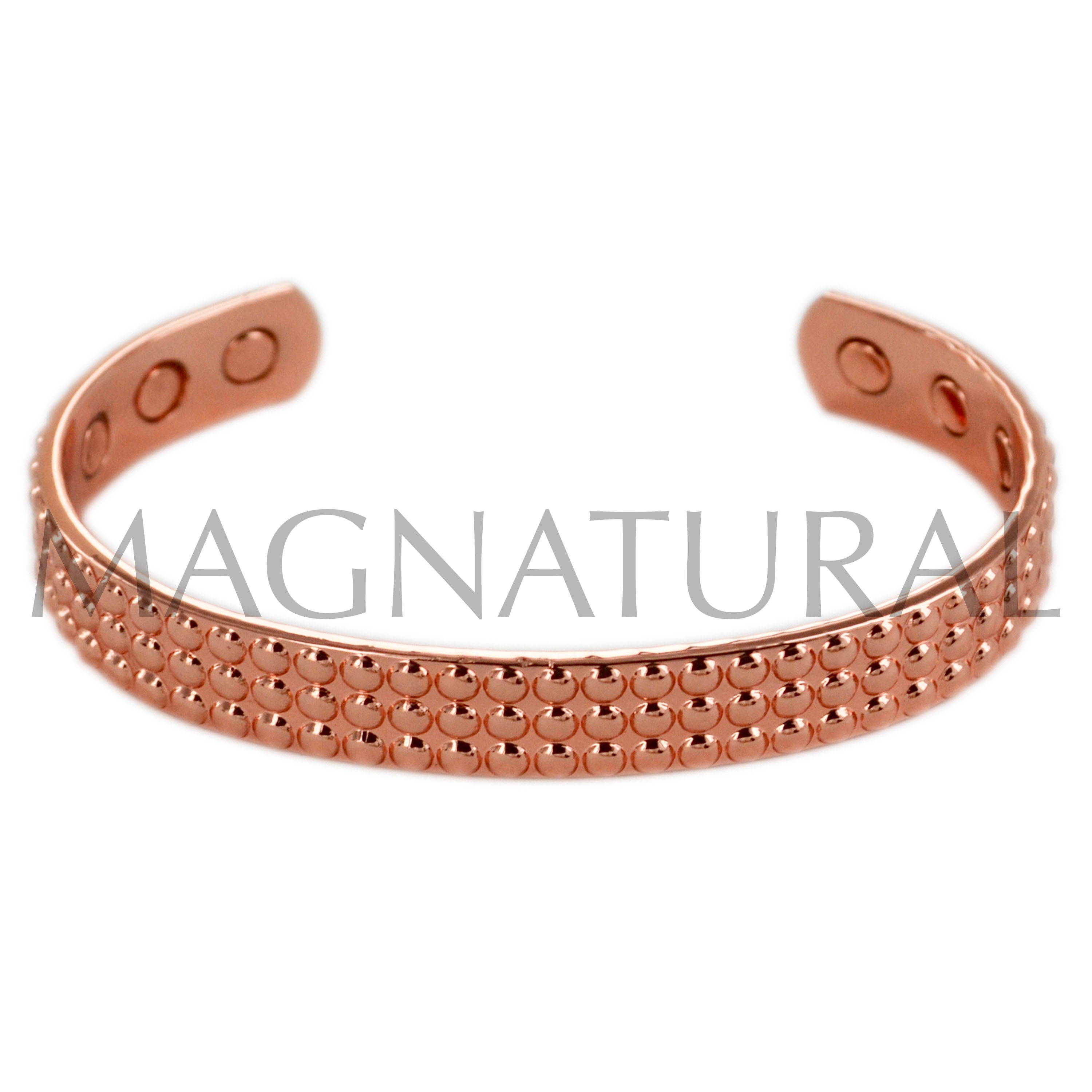 Magnetic Copper Bangle Shiny Dotted