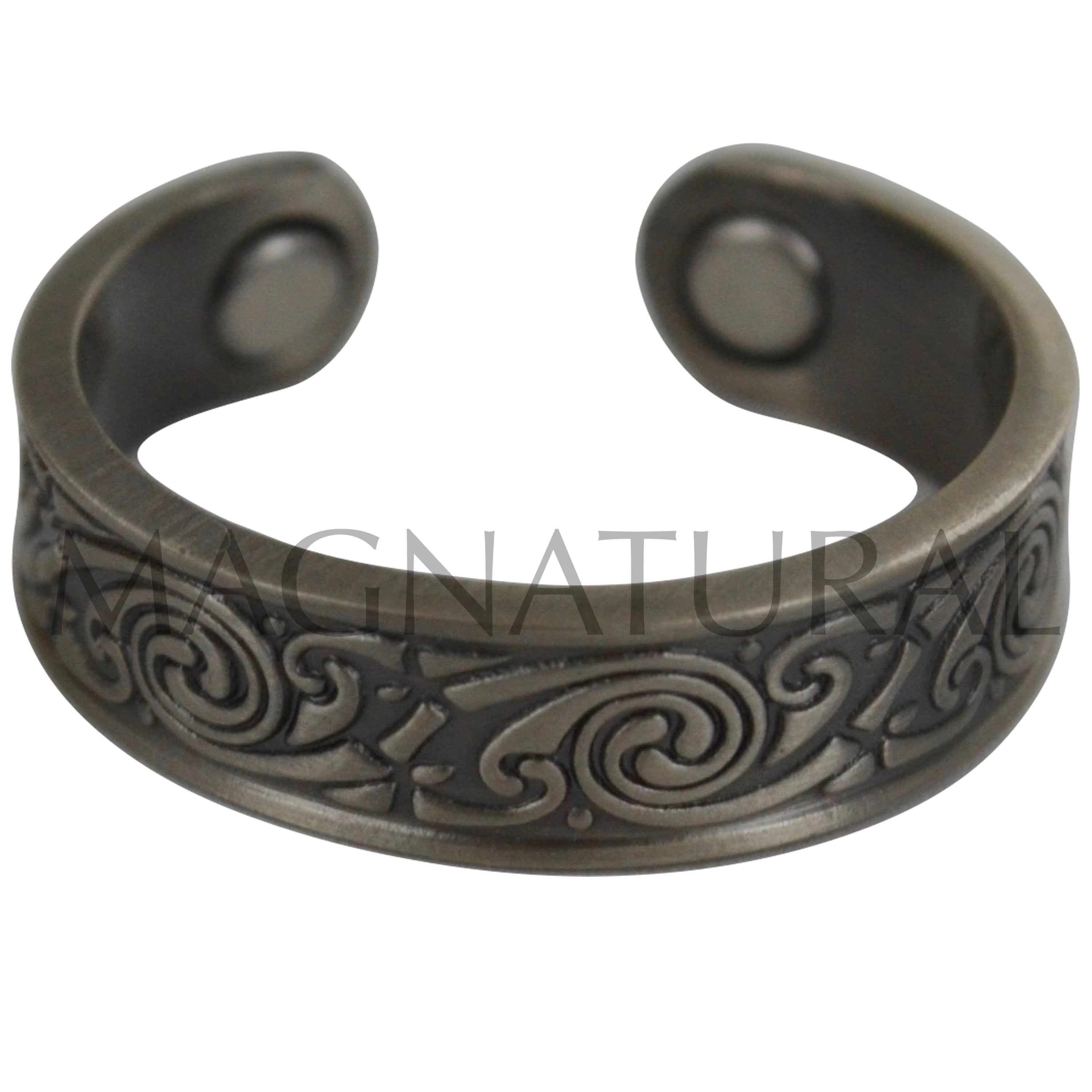 Magnetic Copper Ring - Pewter Swirl